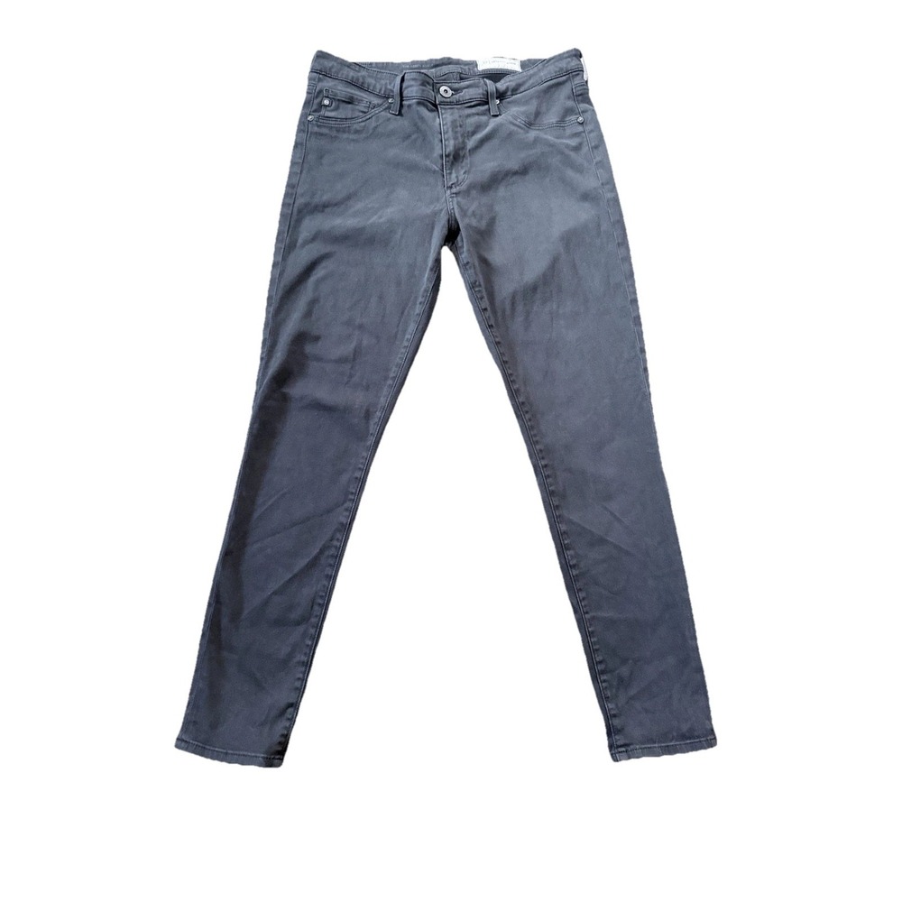 AG Adriano Goldschmied Anthropologie Abbey Ankle Jeans Gray Skinny 30R Mid Rise